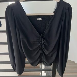 Abercrombie & Fitch Long Sleeve Cinched Front Top